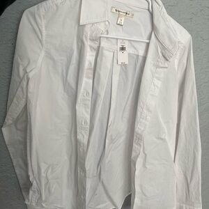 Banana Republic White Button Down Shirt with Long Sleeves